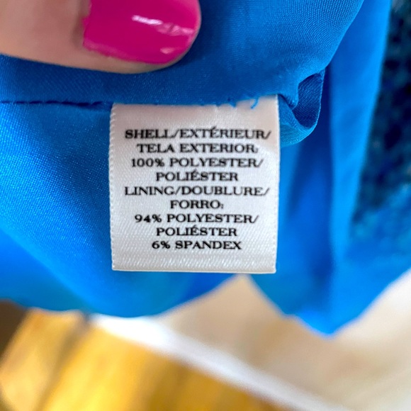 Ann Taylor Blue Green Animal Print Sleeveless Dress Sz 4 V Neck - Picture 5 of 7